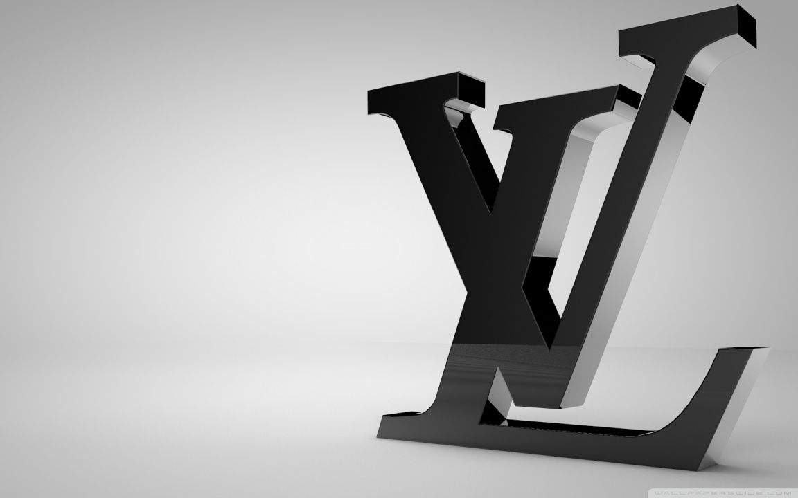 Louis Vuitton Shiny Black Logo HD desktop wallpaper Widescreen