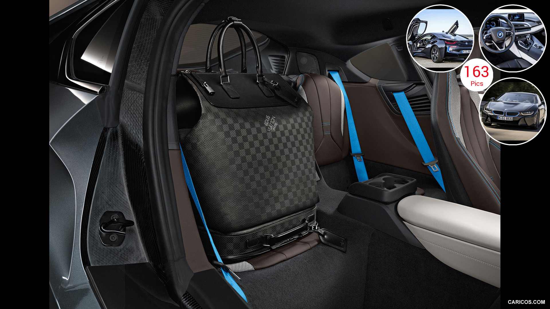 2015 BMW i8 Coupe - Louis Vuitton Luggage HD Wallpaper