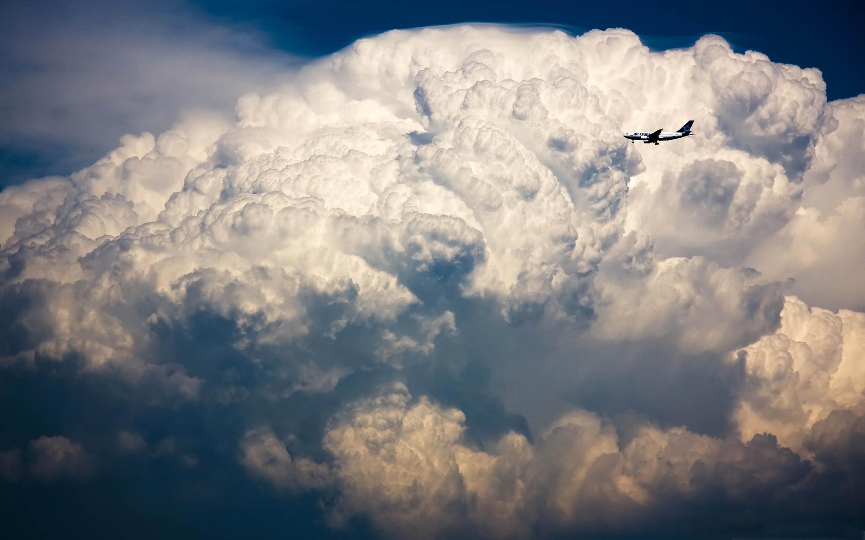 The plane in clouds wallpapers and images - wallpapers, pictures