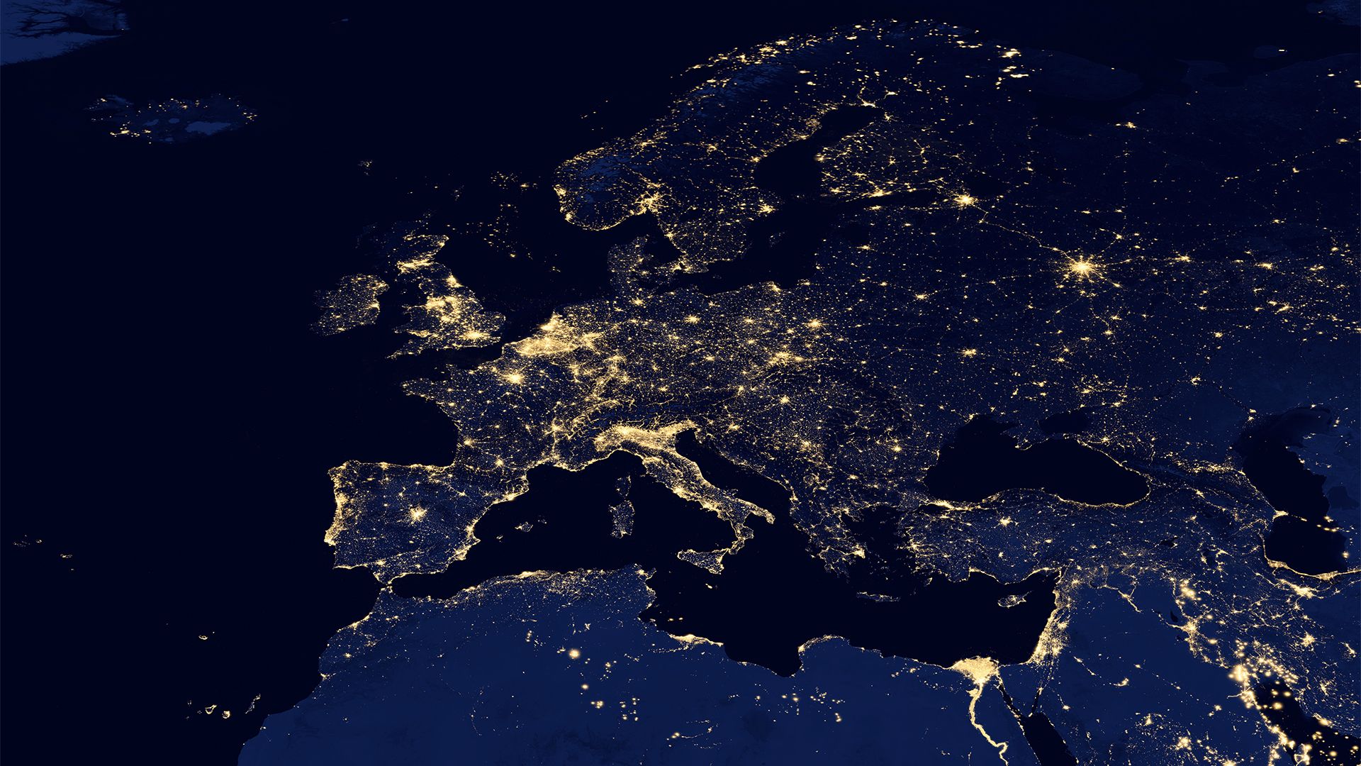 Europe at night (1920 x 1080) : wallpapers