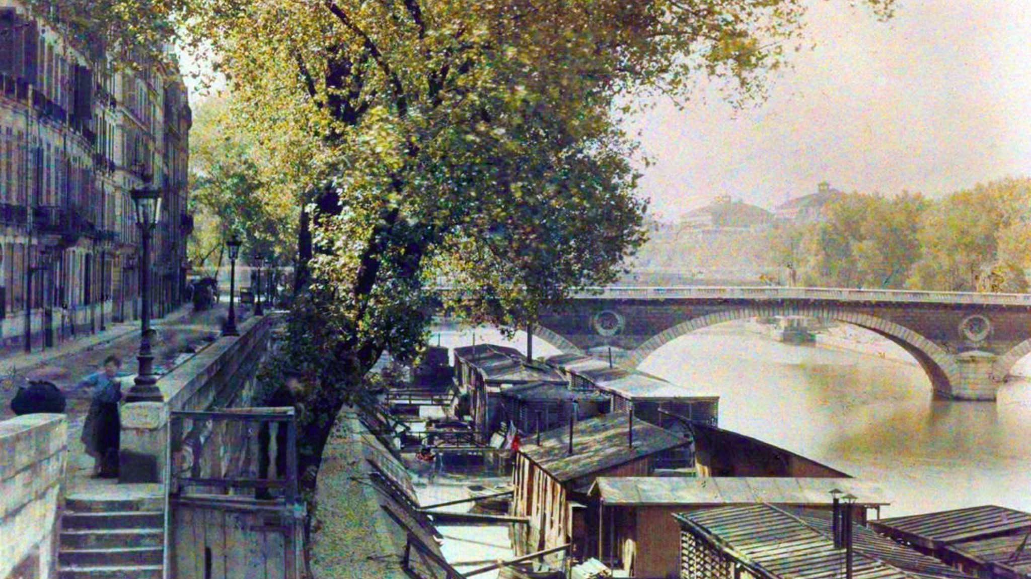 Vintage france bridges urban europe recolor 1900 wallpaper ...