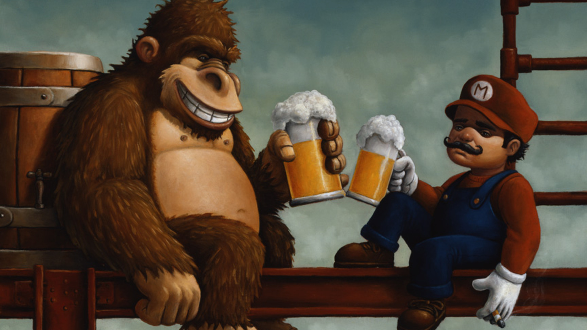 Beer Alcohol Mario Donkey Kong wallpaper 1920x1080 64094