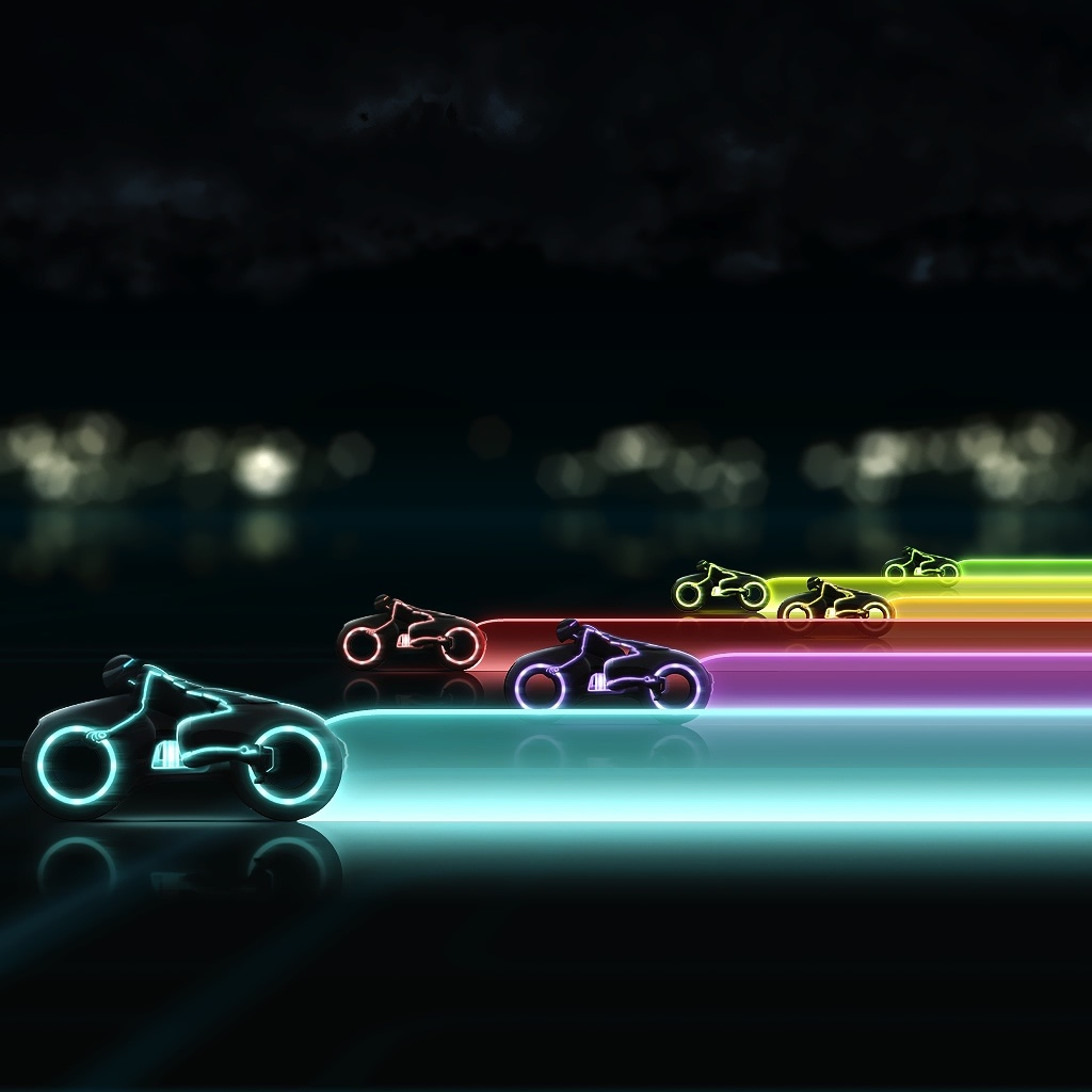 Tron Legacy Lightcycle Race iPad Wallpaper Download iPhone