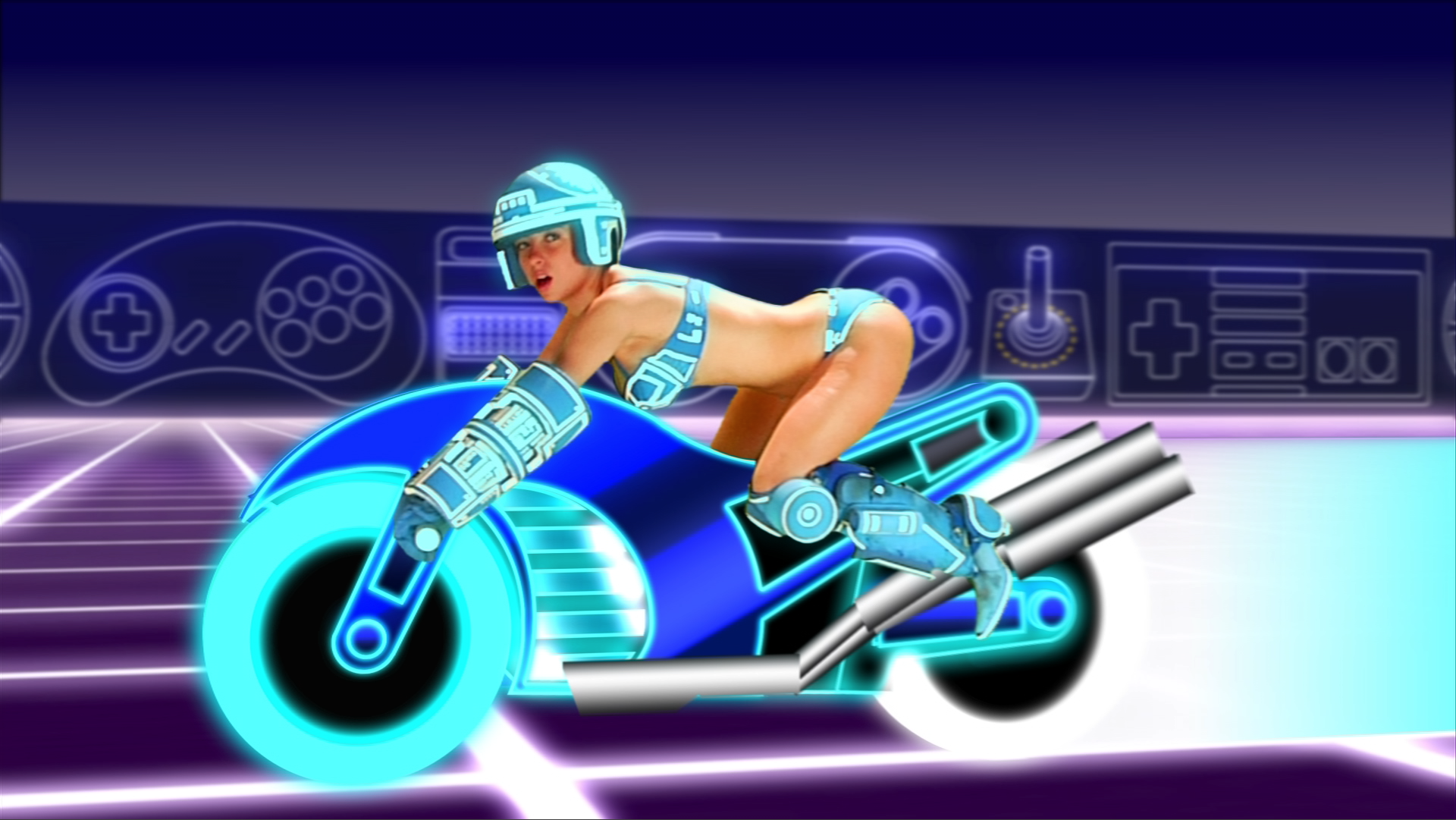 Tron Girl on Light Cycle by devianttomsmall on DeviantArt