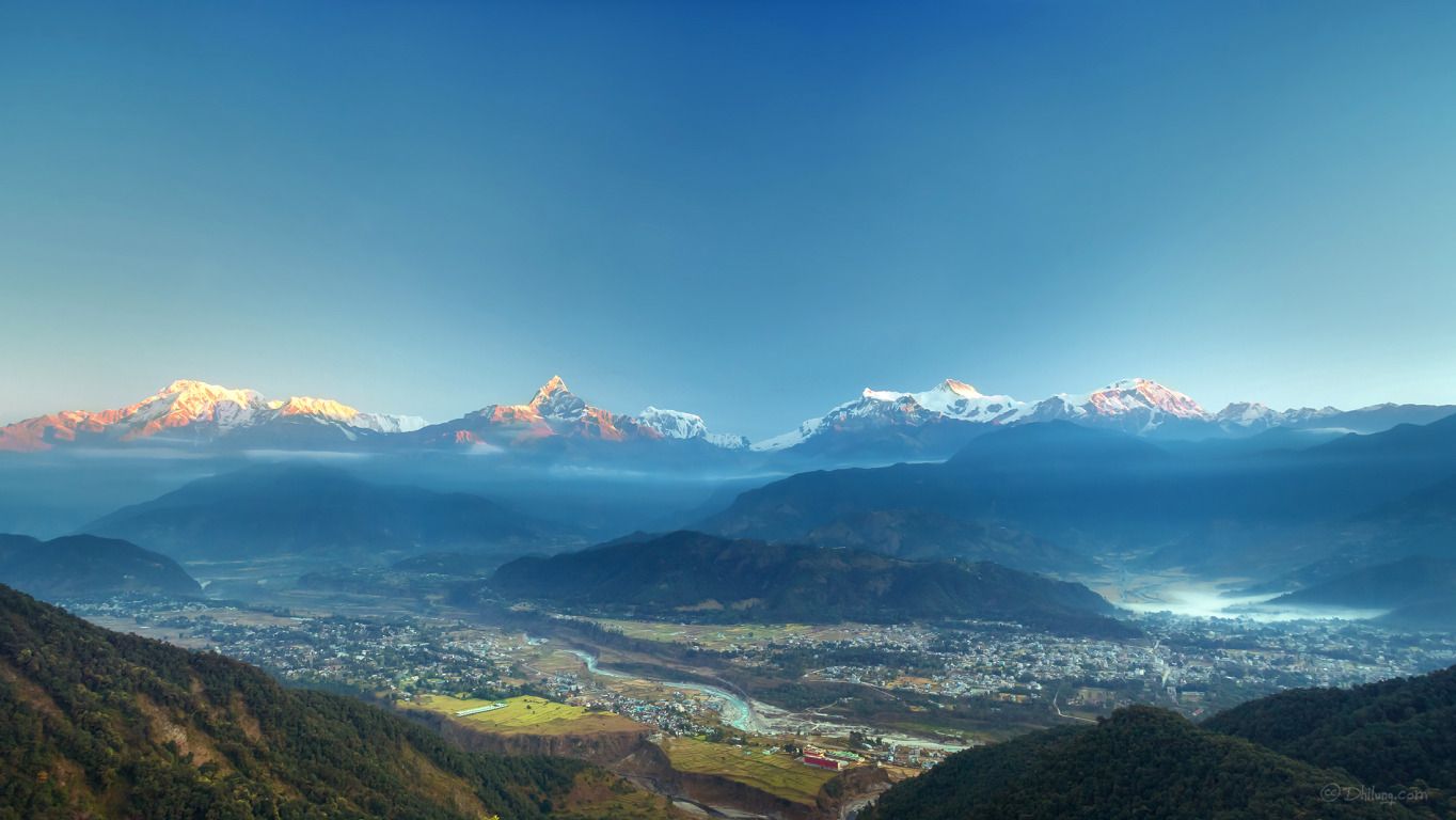 Sarangkot Sunrise, Pokhara, Nepal widescreen wallpaper | Wide ...