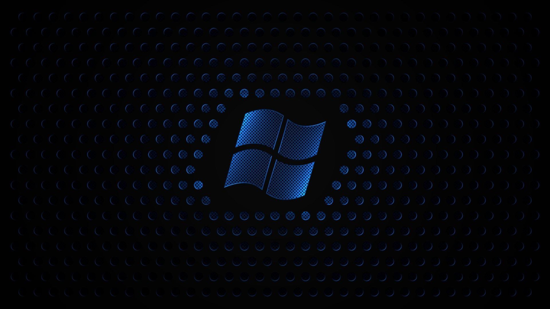 Download Blue Windows Sign With Black Background Wallpaper Full