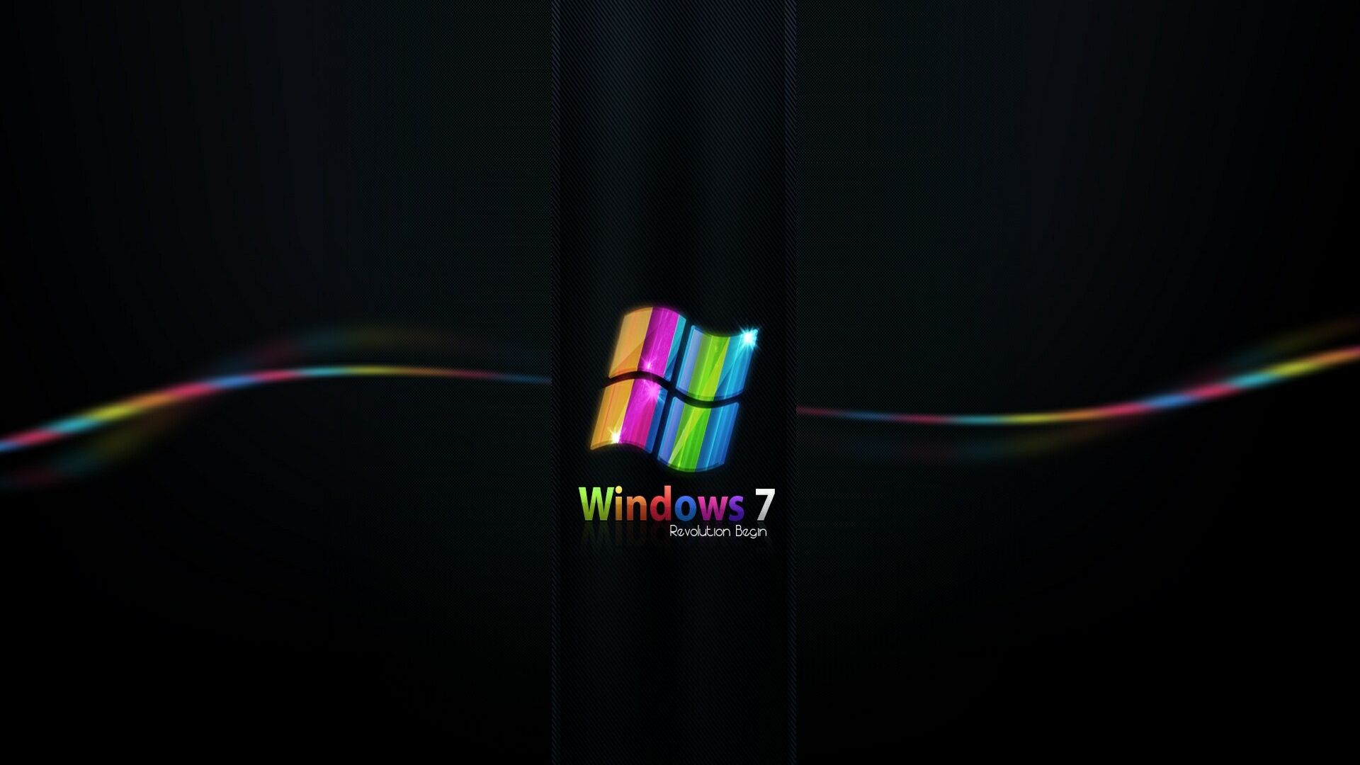 Download Wallpaper 1920x1080 Windows 7, Rainbow, Black, Blue ...