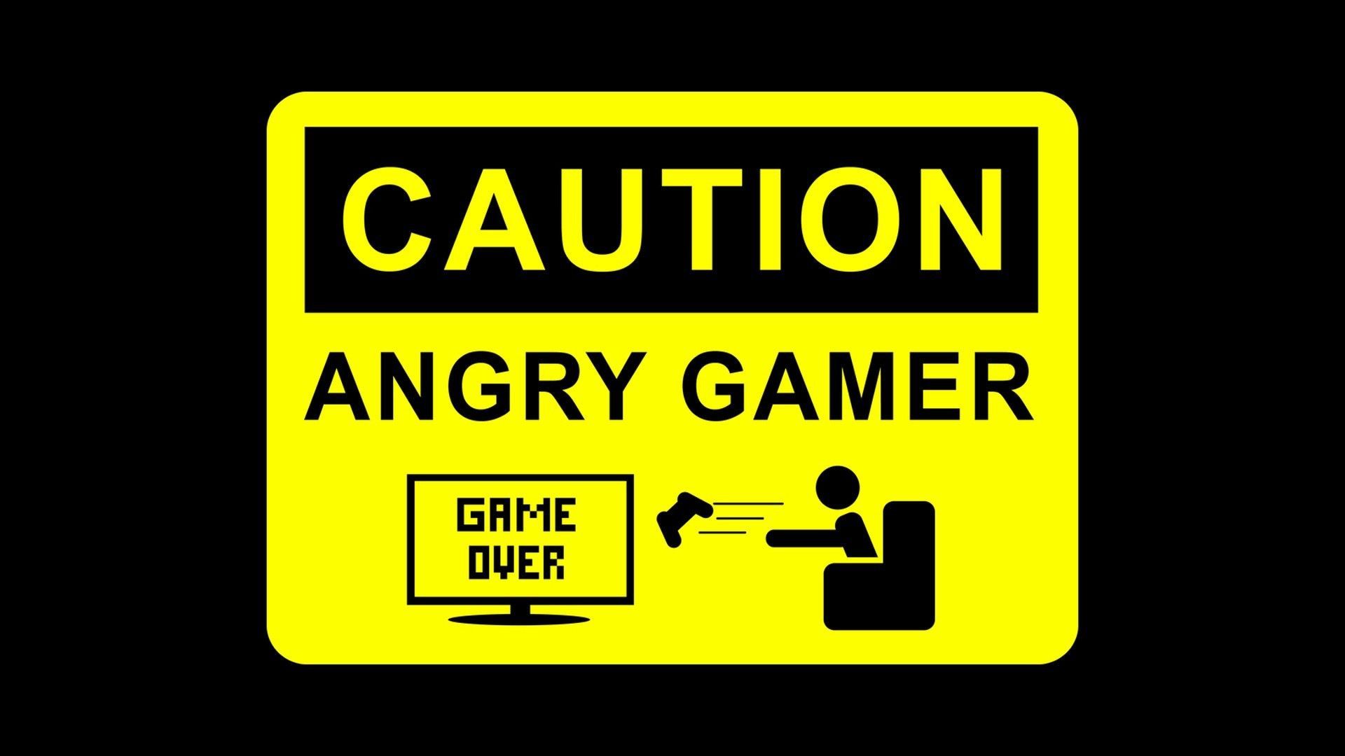 Black background, gamers, angry, caution, Game Over wallpapers and ...