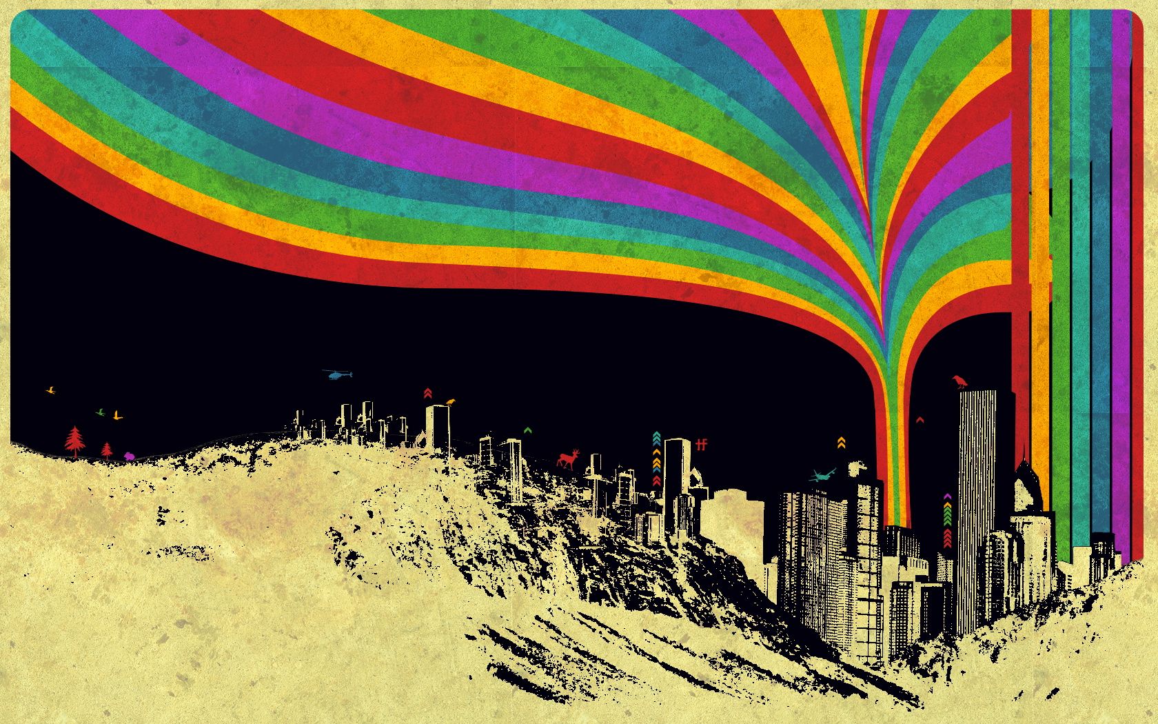 Artwork citylife rainbows wallpaper - - High Quality and other