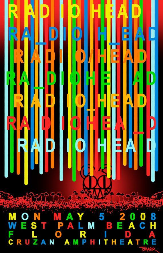 Radiohead Tour Poster | Radiohead, Poster and Rainbows