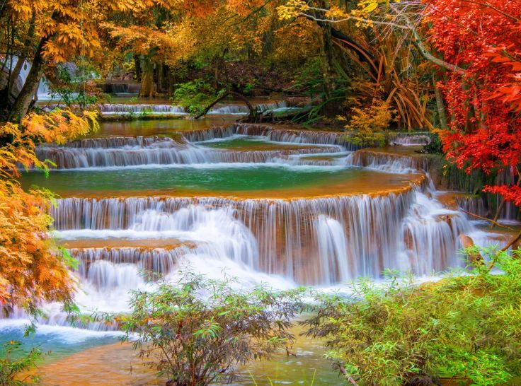 waterfall river landscape nature waterfalls autumn wallpaper ...