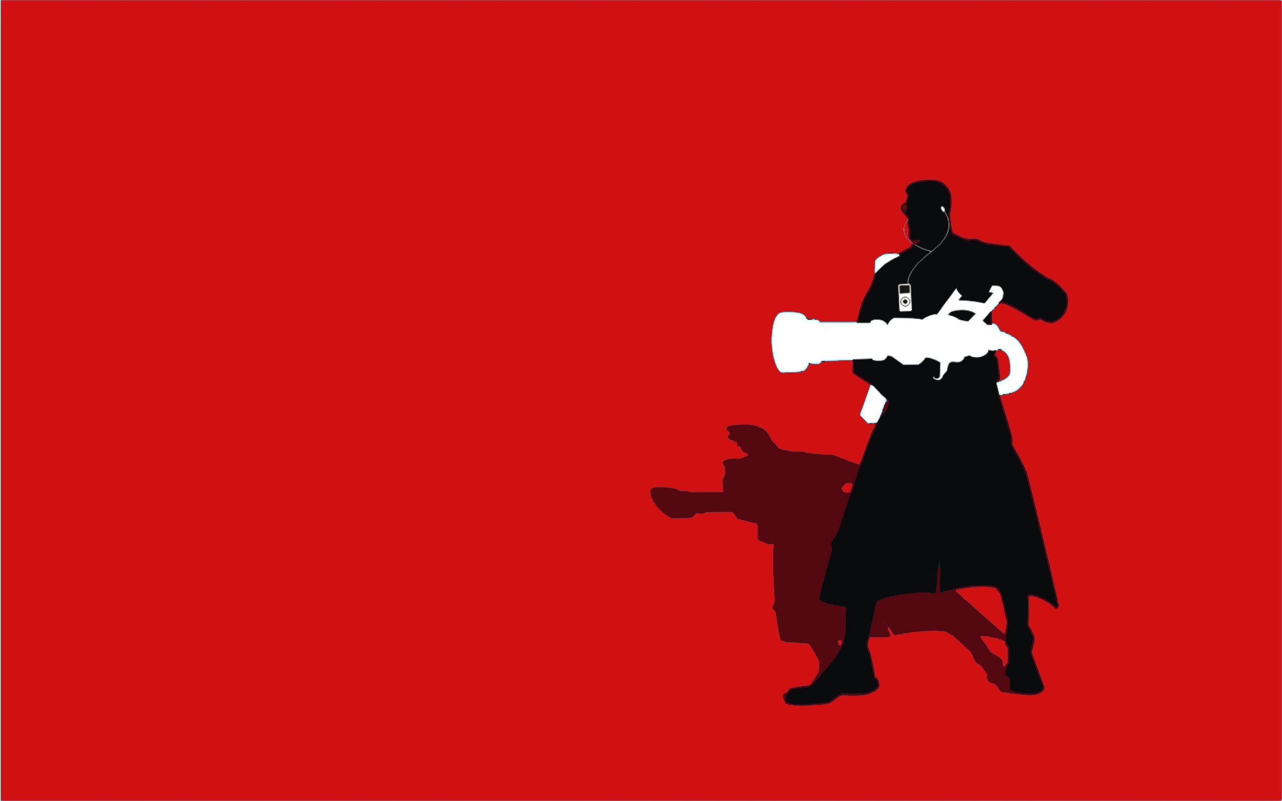 TF2 Blue Medic Silhouette iPod Earbuds 2560x1600 by cwegrecki