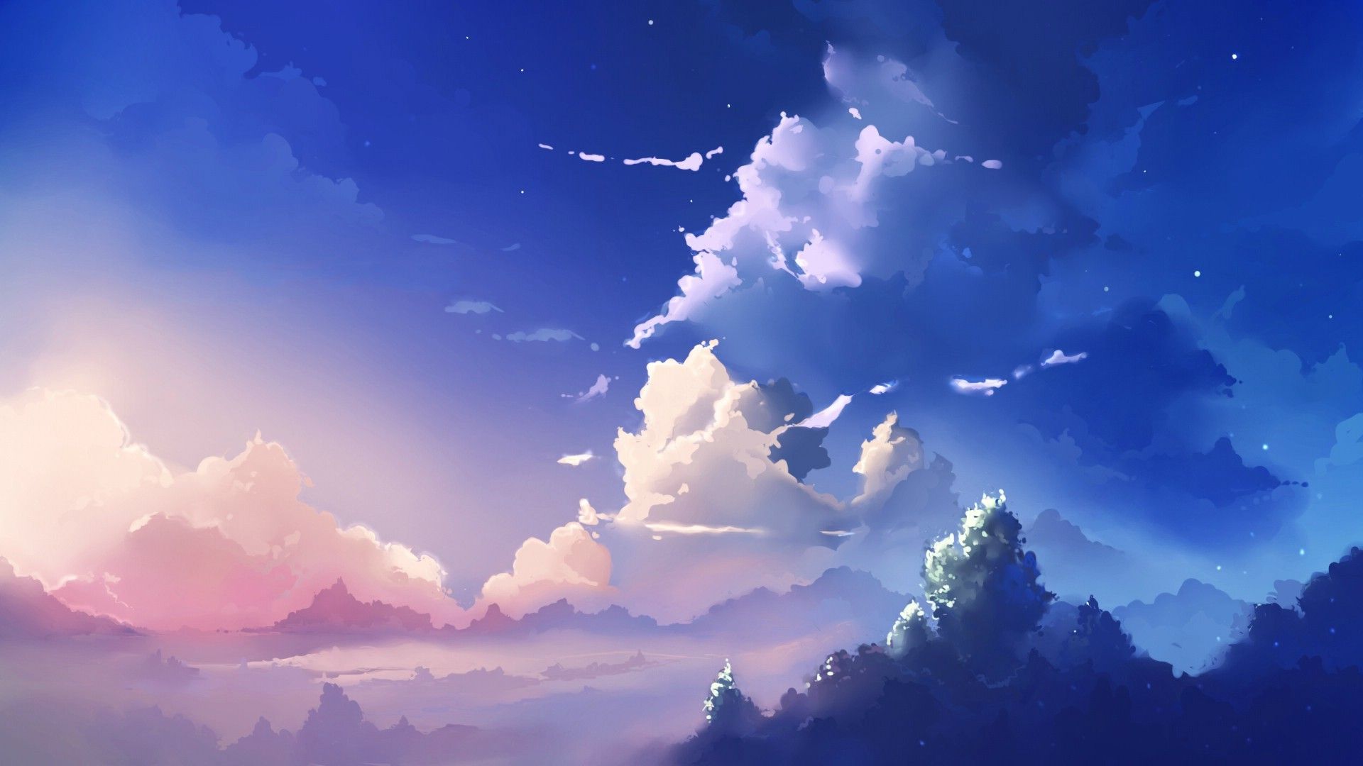 Anime Sky Scenery, Cloud Scenery 05 | wapelper.com