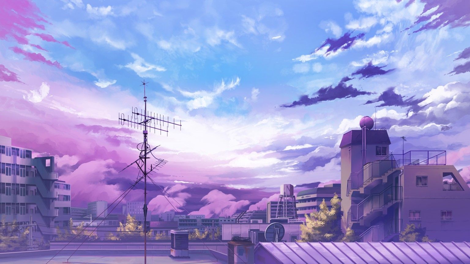 clouds, scenic, anime, sky :: Wallpapers