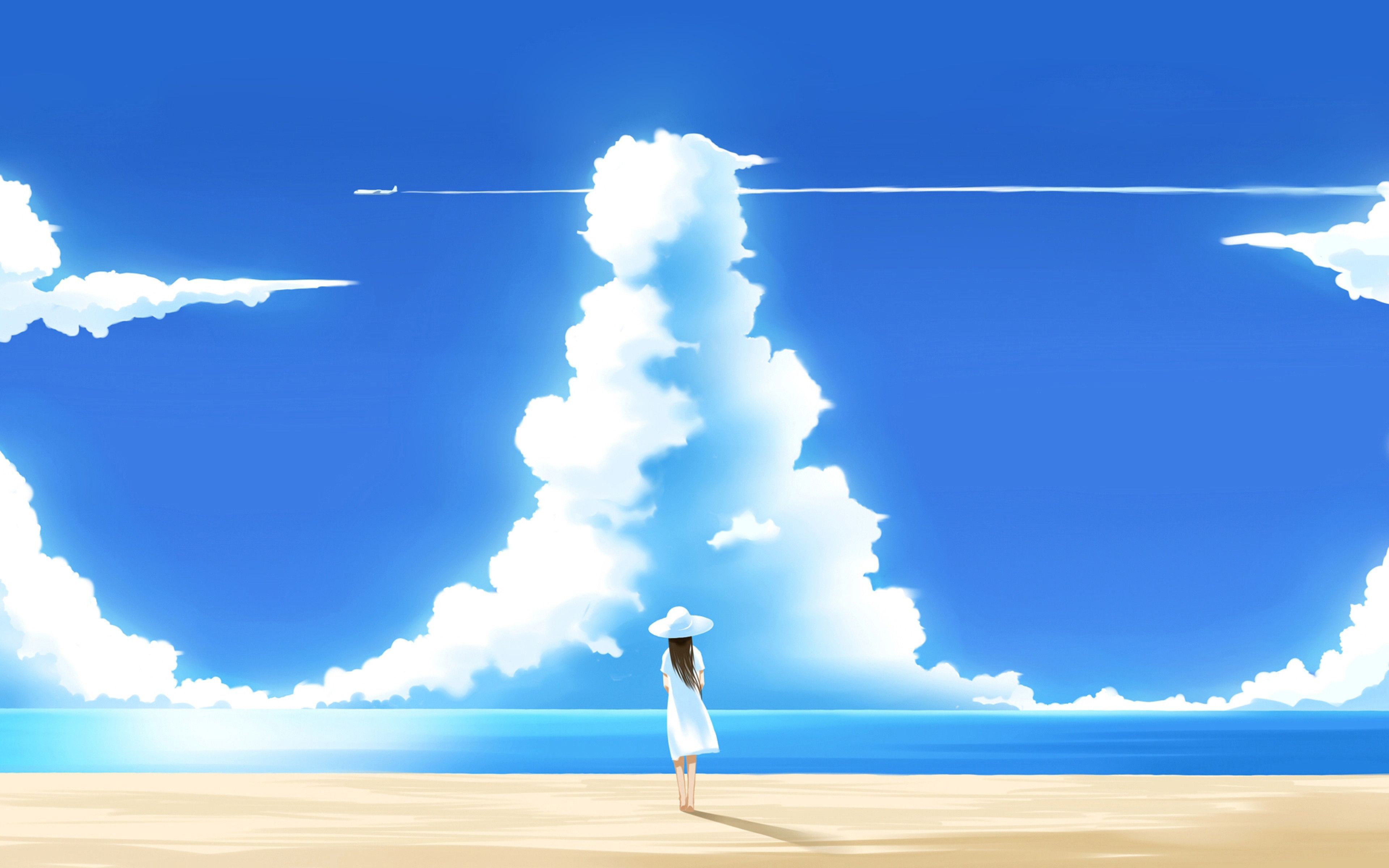 Anime Sky With Girl Free Wallpaper Desktop #57 #1499 Wallpaper ...