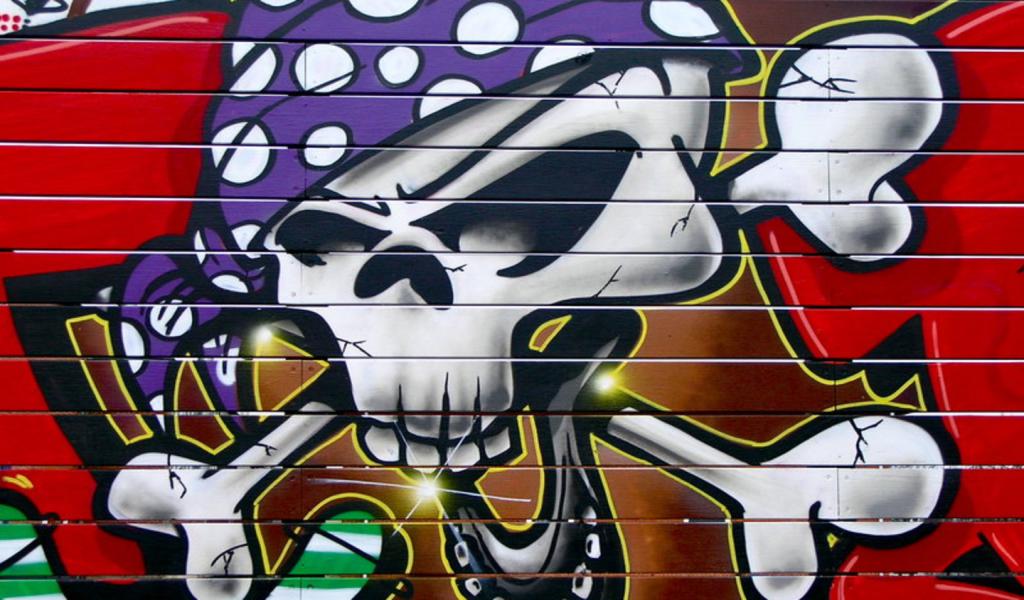 Download Cool Skull Graffiti Wallpaper 1024x600 | Full HD Wallpapers