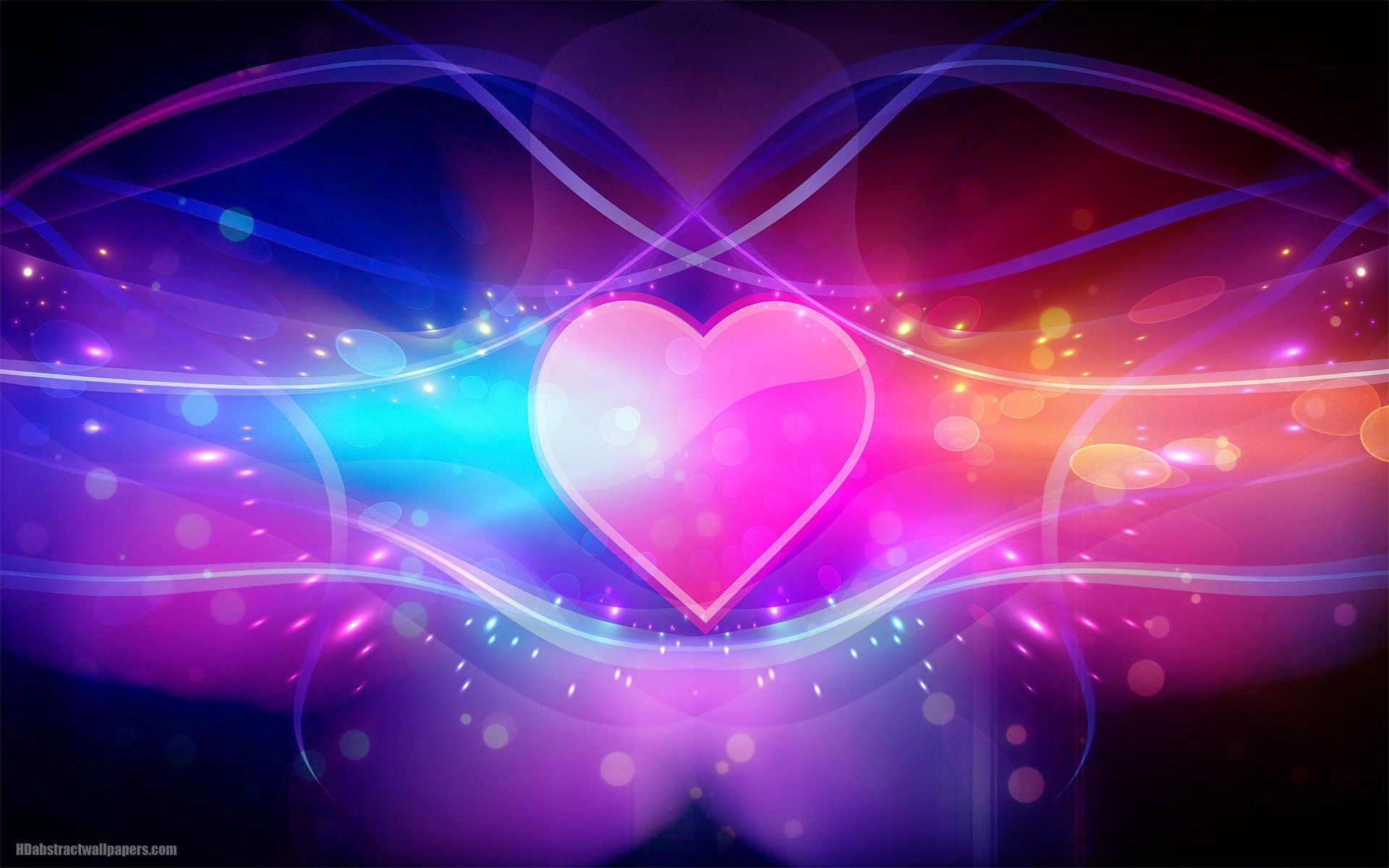Colorful abstract wallpaper with pink love heart | HD Abstract ...