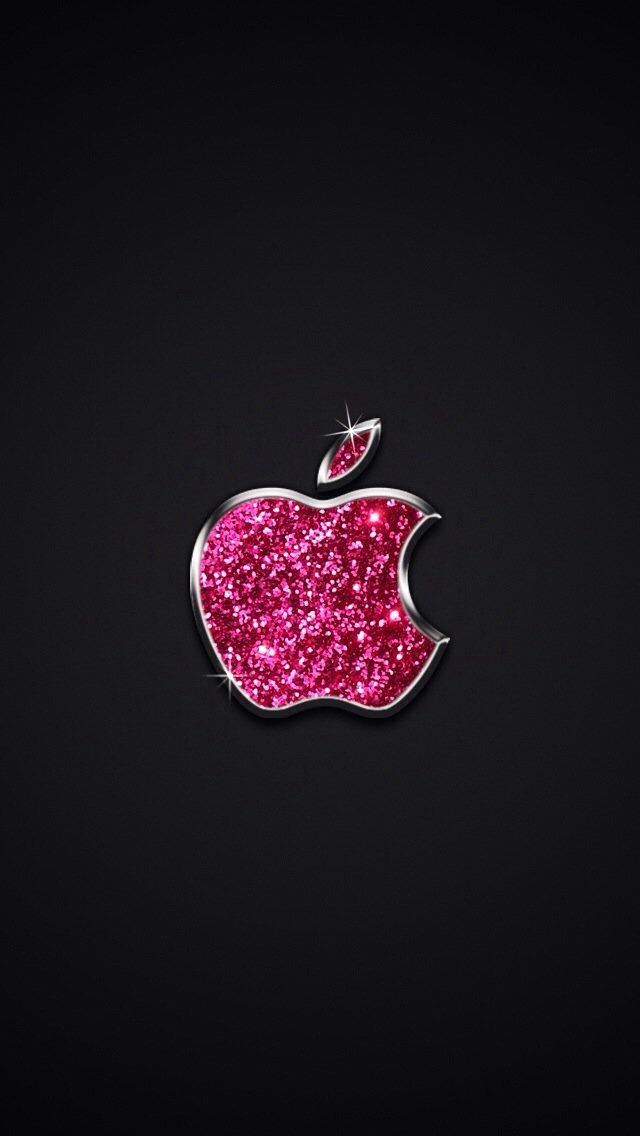 sparkle pink apple logo wallpaper | iPhone wallpaper | Pinterest ...