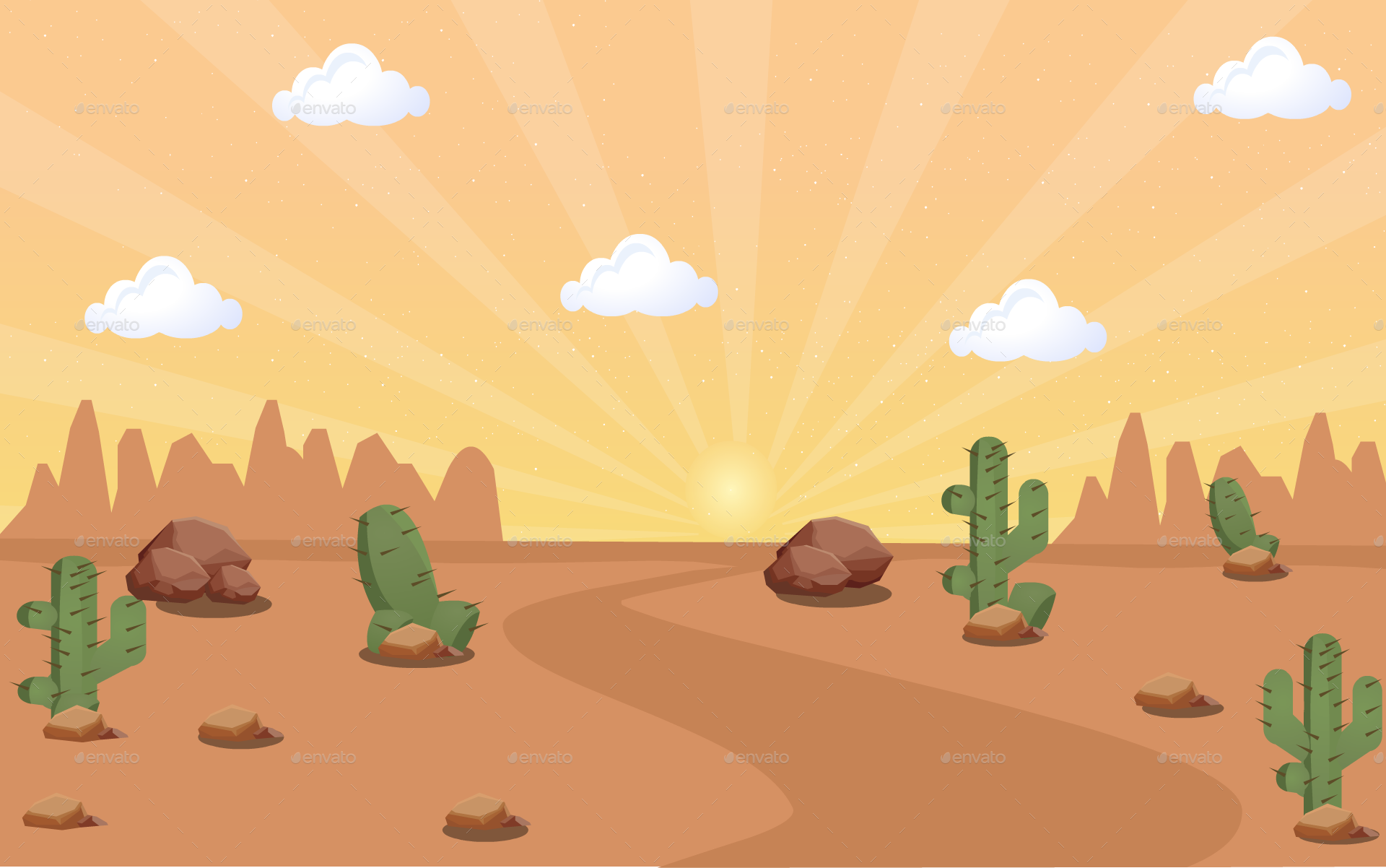 Desert Wild West BG | GraphicRiver