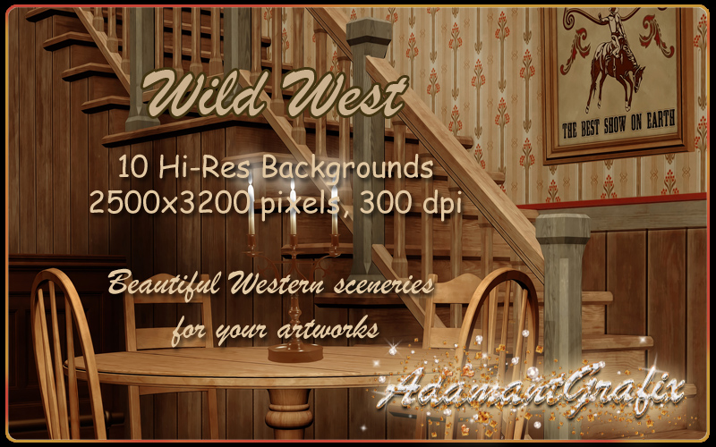 Wild West Backgrounds Themed 2D And / Or Merchant Resources