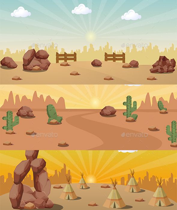 Desert Wild West BG | GraphicRiver