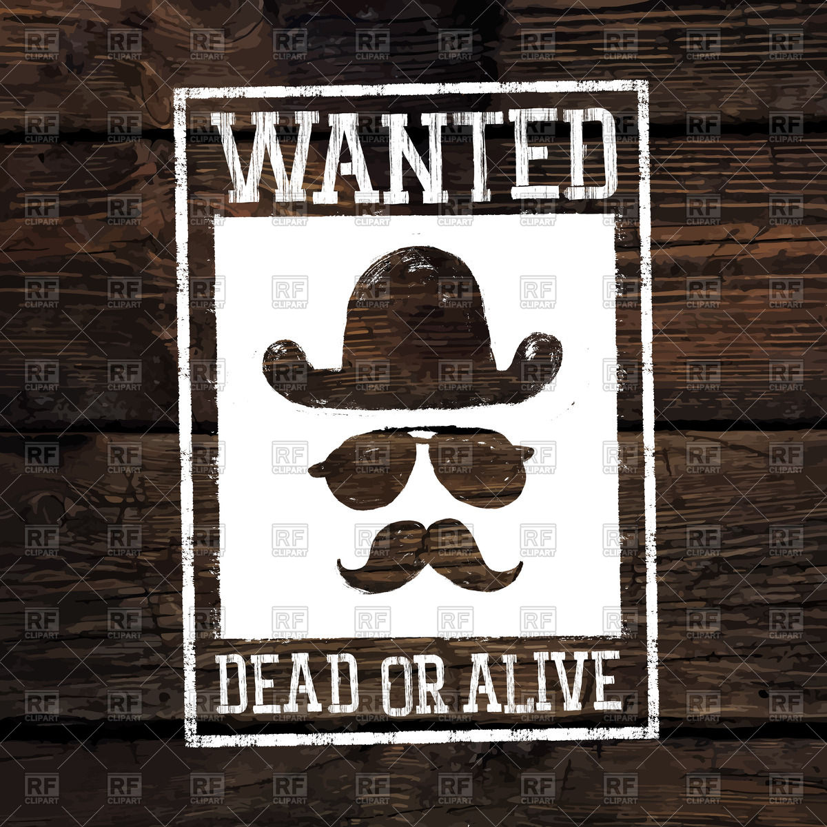 Wild west poster Wanted dead or alive on wooden background, 70371