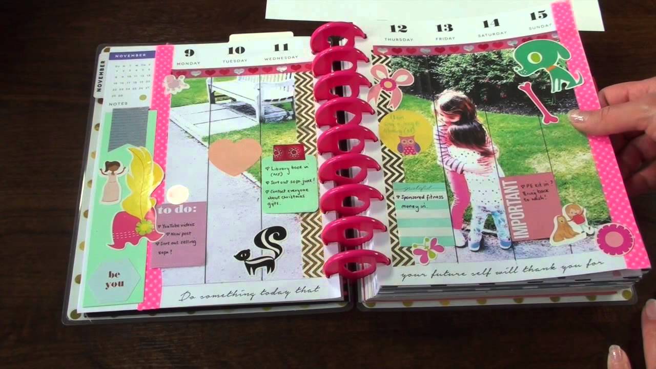 How I set up my Happy Planner week using an image wallpaper - YouTube