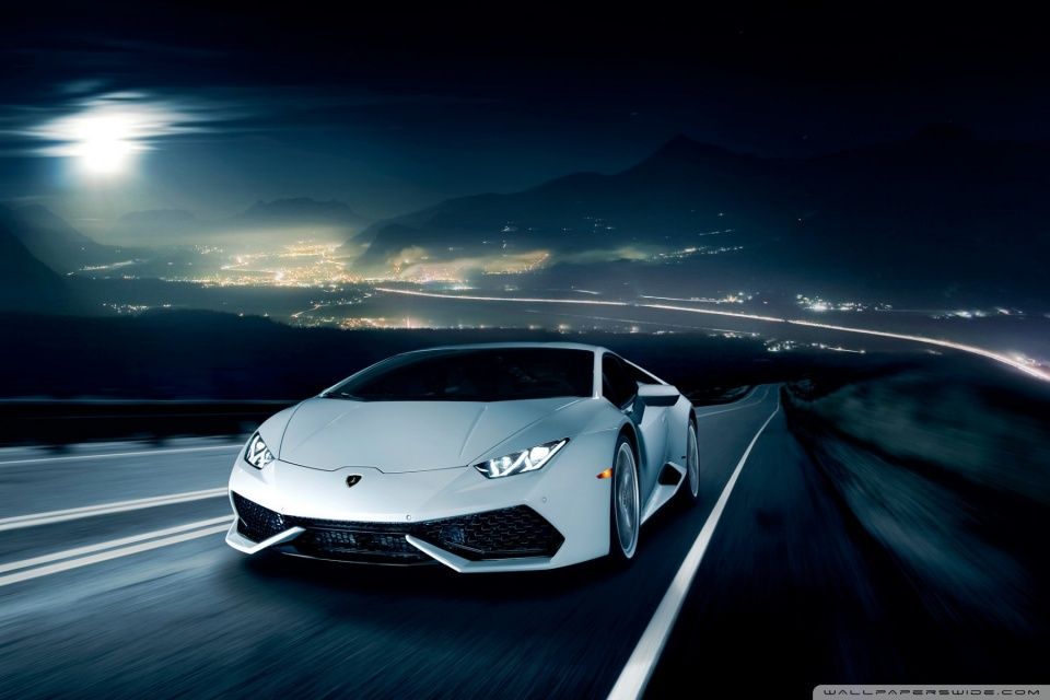 Lamborghini Huracan on the Road at Night HD desktop wallpaper ...