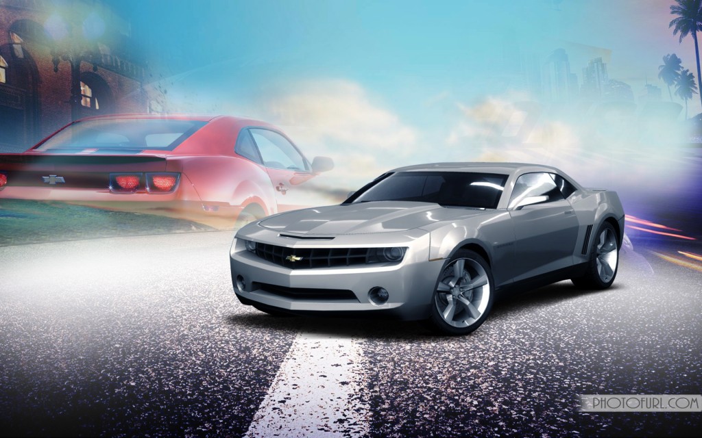 Camaro Car in Animated Style Wallpaper | Free Wallpapers