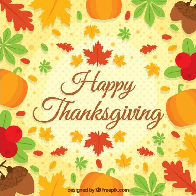 Happy thanksgiving background with autumn leaves Vector Free