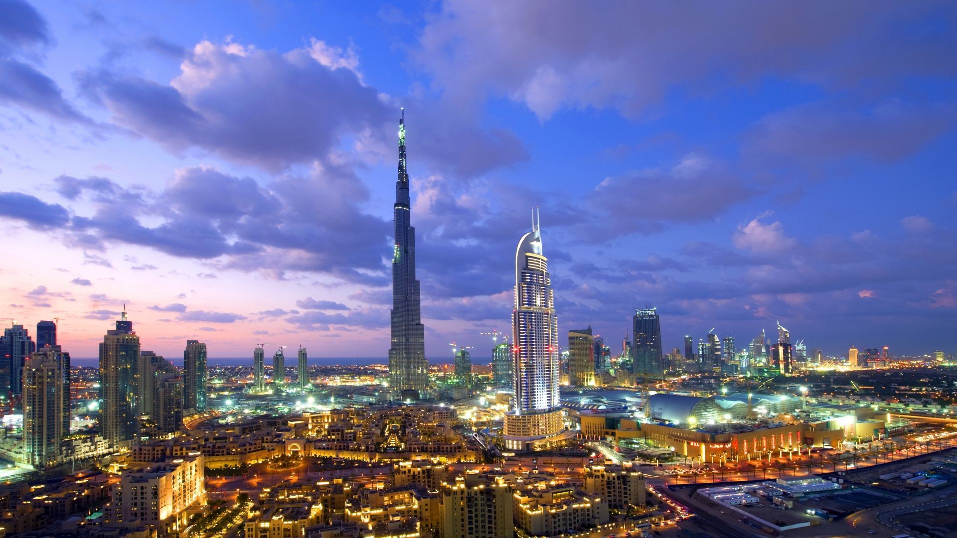 Download Wallpaper 1920x1080 Dubai, Building, View from the top