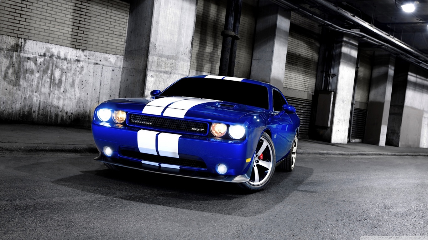 Dodge Challenger SRT8 Blue HD desktop wallpaper Widescreen