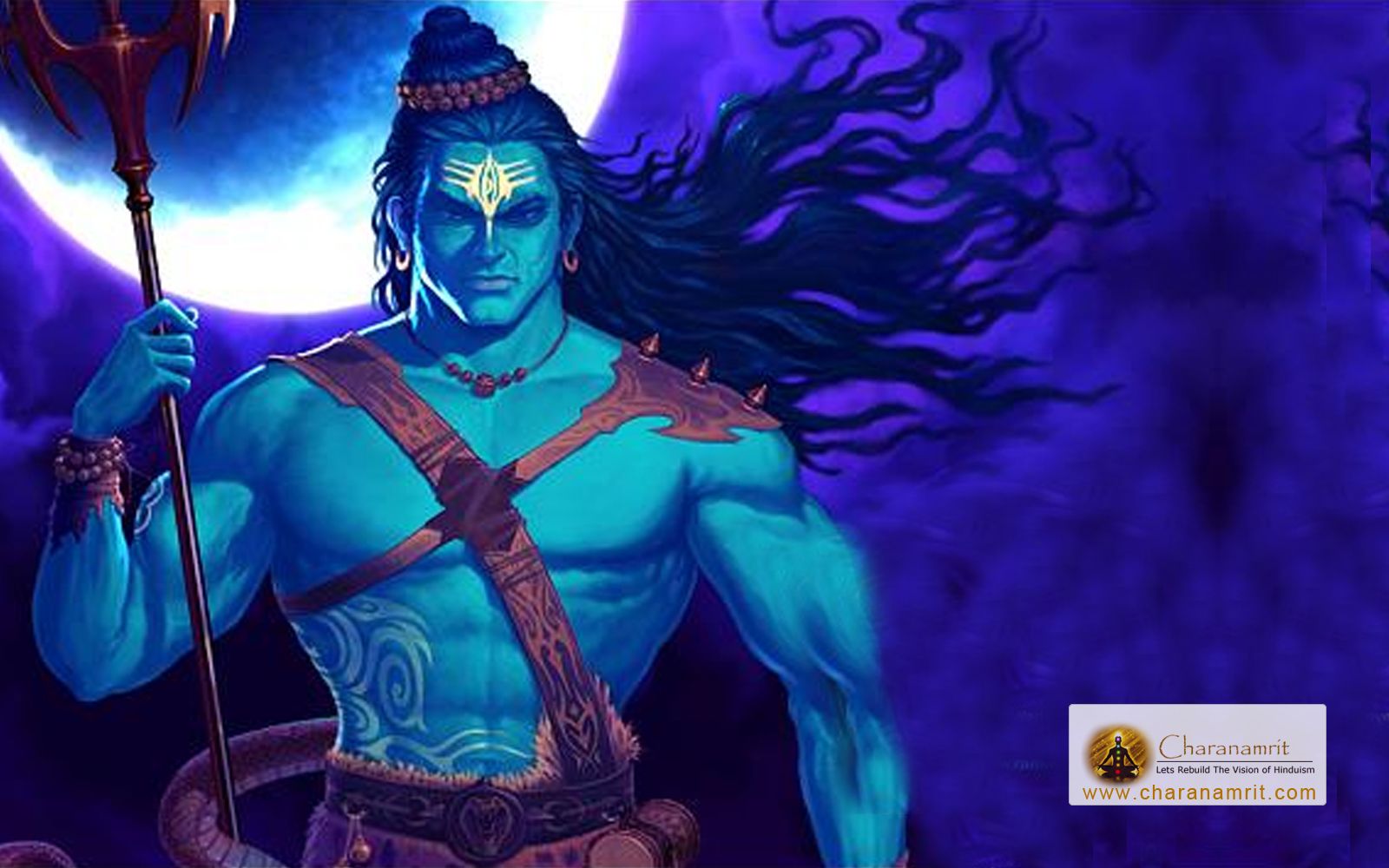 Angry lord Shiva blue colour Hd Wallpaper for free download, Lord