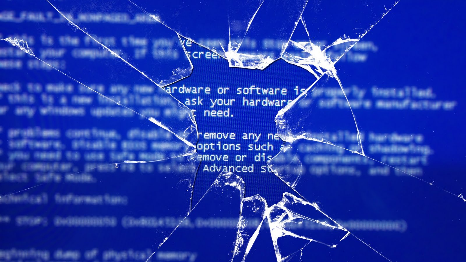Wallpapers Funny Epic Windows Bsod Broken Glass Hd Os 1600x900 ...
