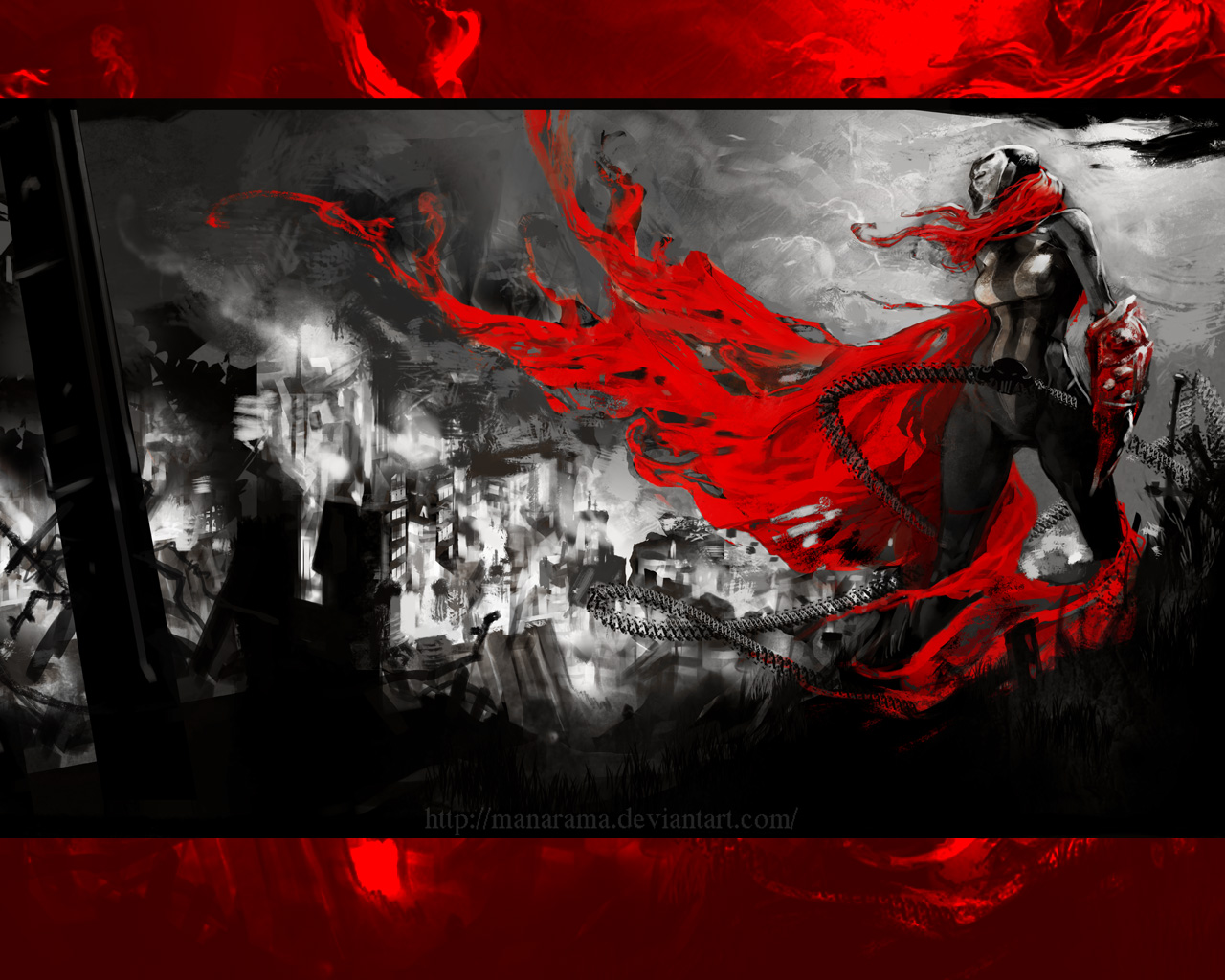 Spawn With Flowing Cape Wallpaper (11629) - Wallpaperesque