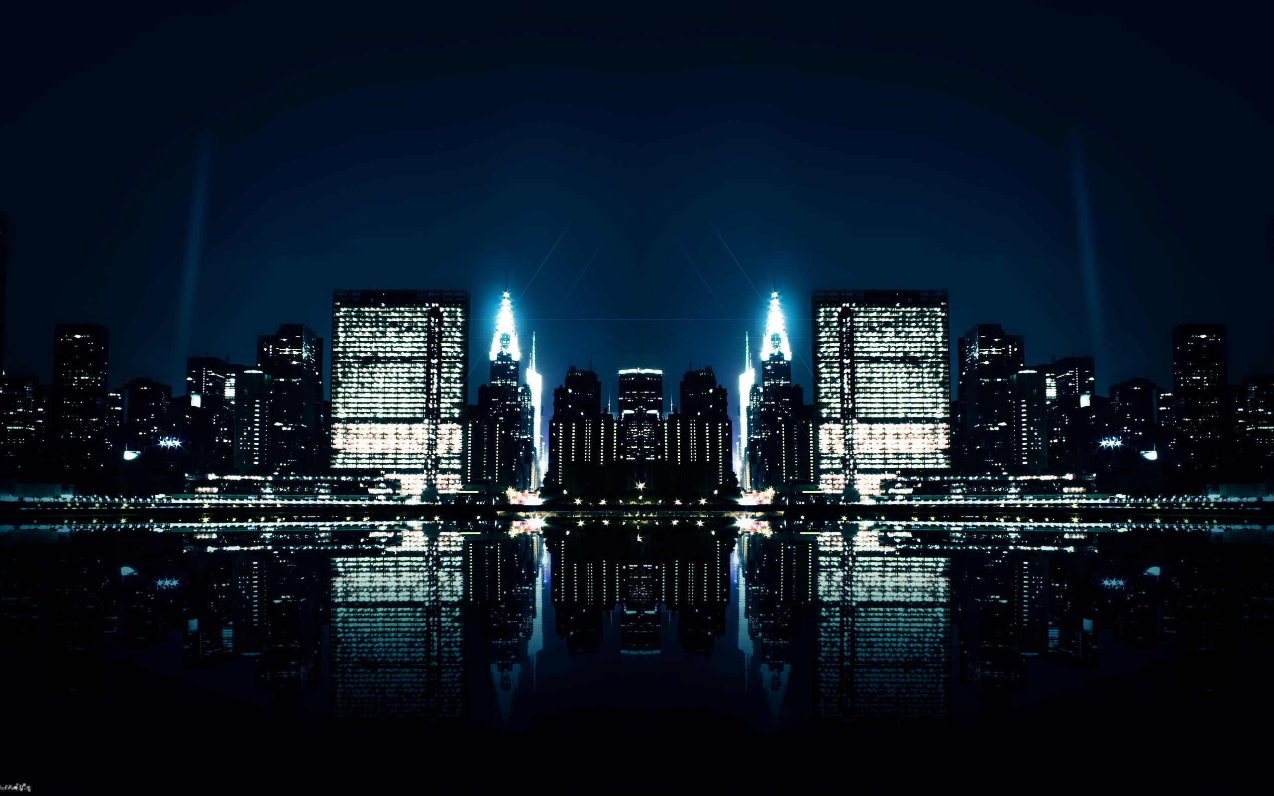 City Night Reflections Wallpapers HD Backgrounds