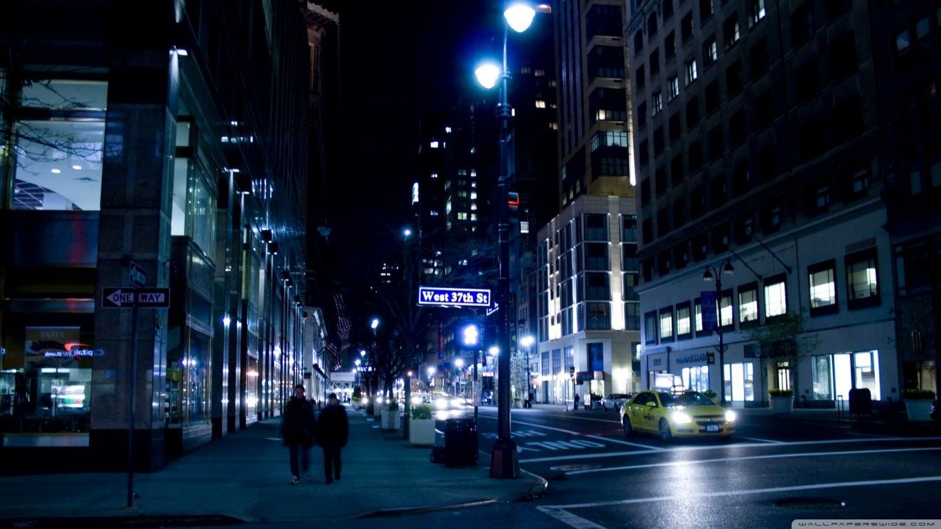 City Street Night HD desktop wallpaper High Definition