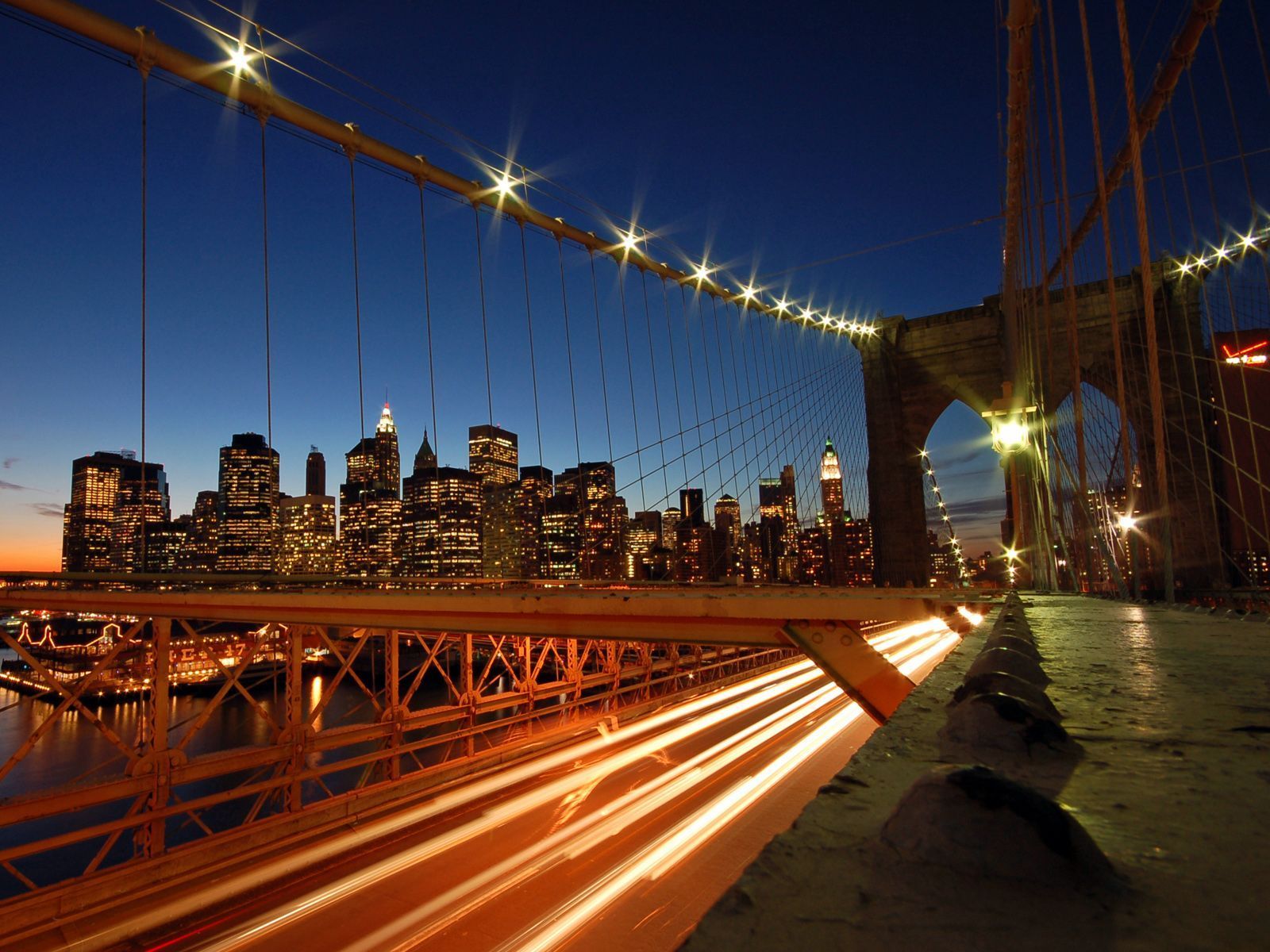 Wallpapers Bridges Night Street lights Cities Image Download