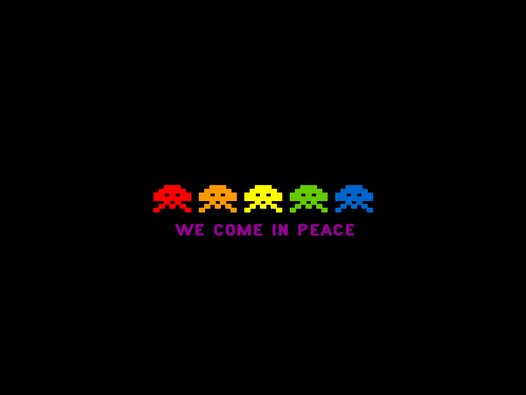 Space invaders peace wallpaper gif by ruodstuff Photobucket