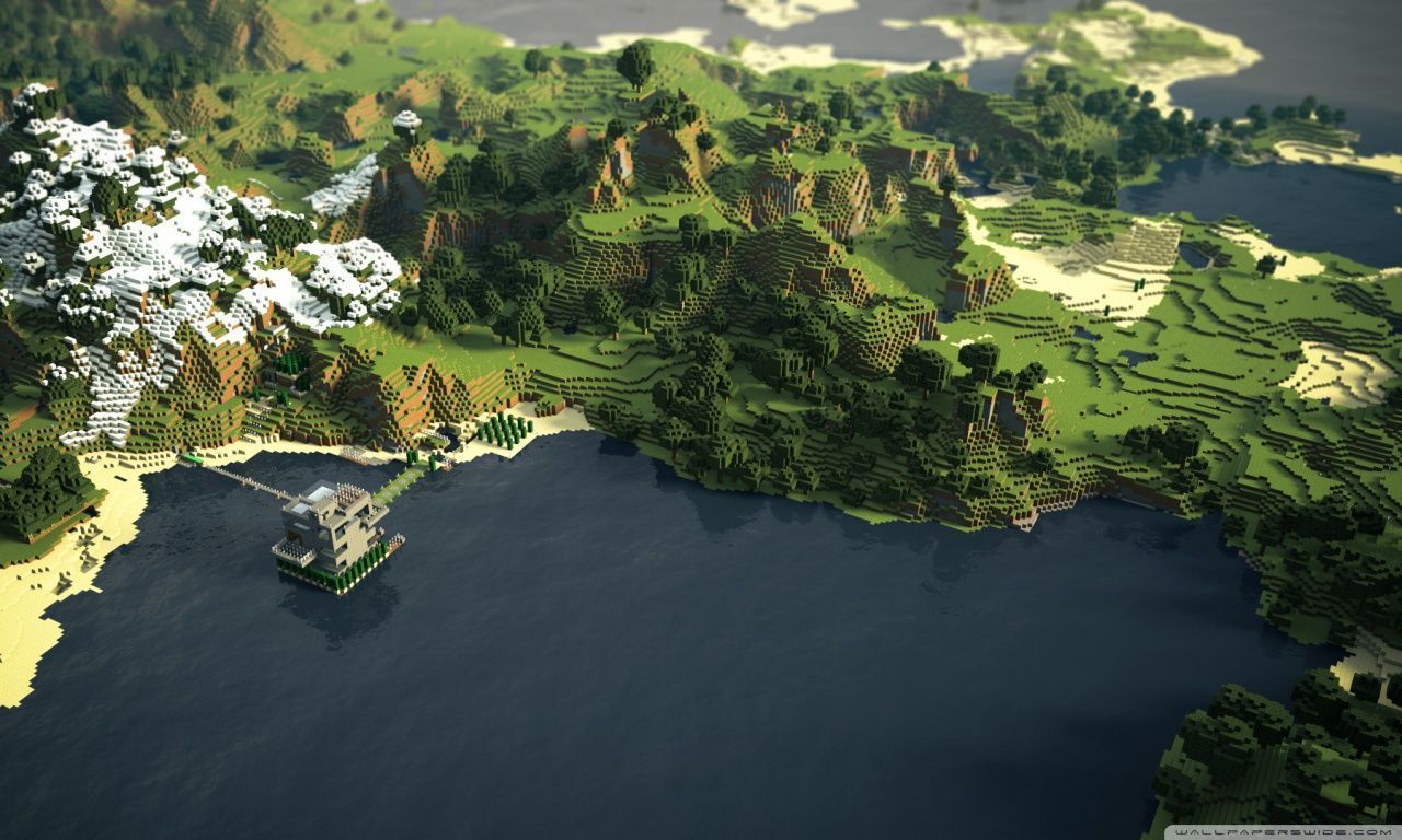 Minecraft Landscape HD desktop wallpaper : Widescreen : High ...