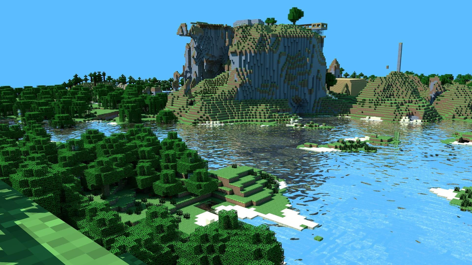 Minecraft Mountains HD desktop wallpaper Widescreen High resolution