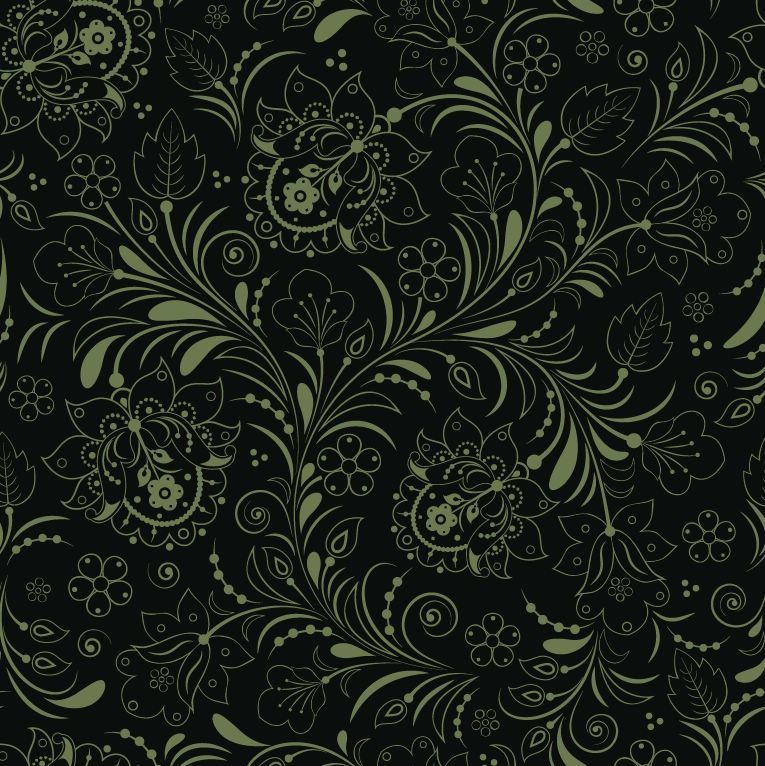 Seamless Floral Background Dark Green | Free Vector Graphics | All ...