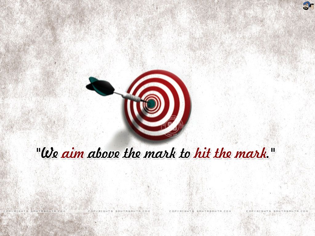 Motivational wallpaper on Achieving Target Aim above the mark