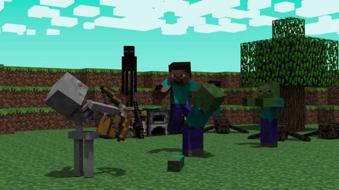 Steve Fighting - Minecraft Wallpaper HD - YouTube