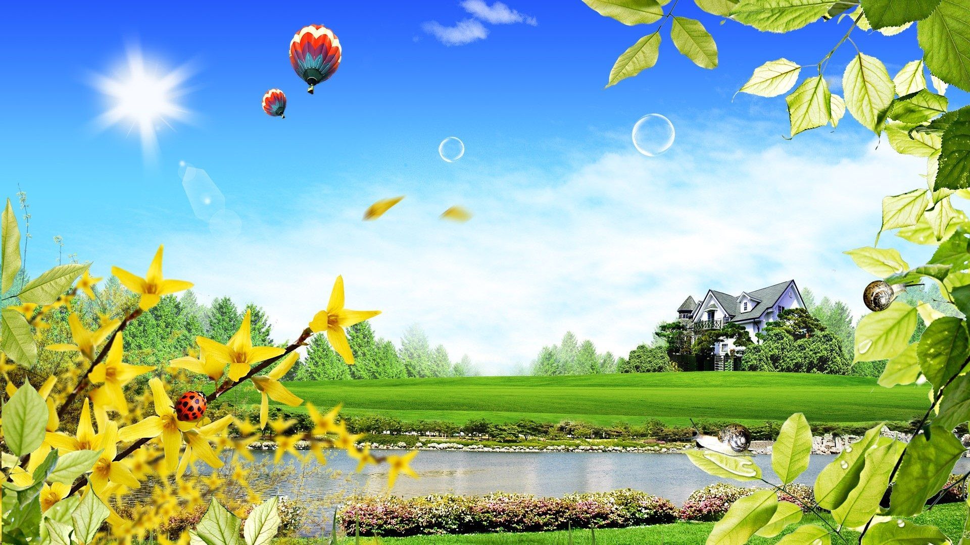 Digital Art of Balloon and Sweet Home HD Wallpaper | HD Wallpapers ...