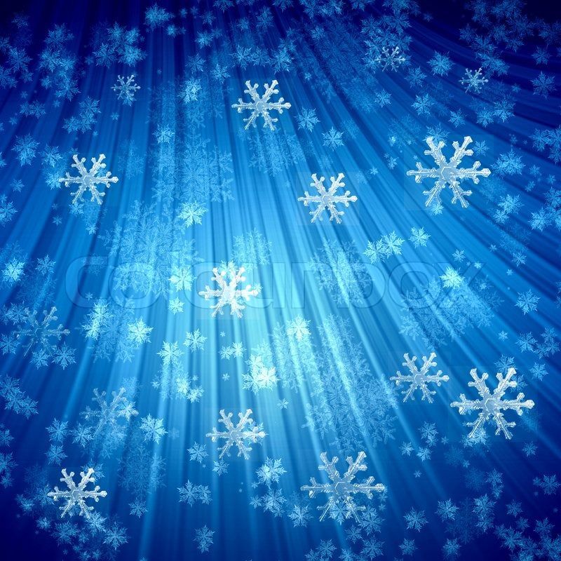 Blue frost winter background with white snowflakes | Stock Photo ...