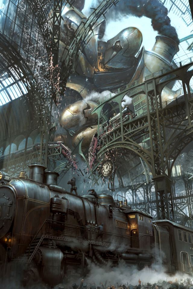 Steampunk Train Station Titan - HD Mobile Wallpaper | Mobiles HD ...