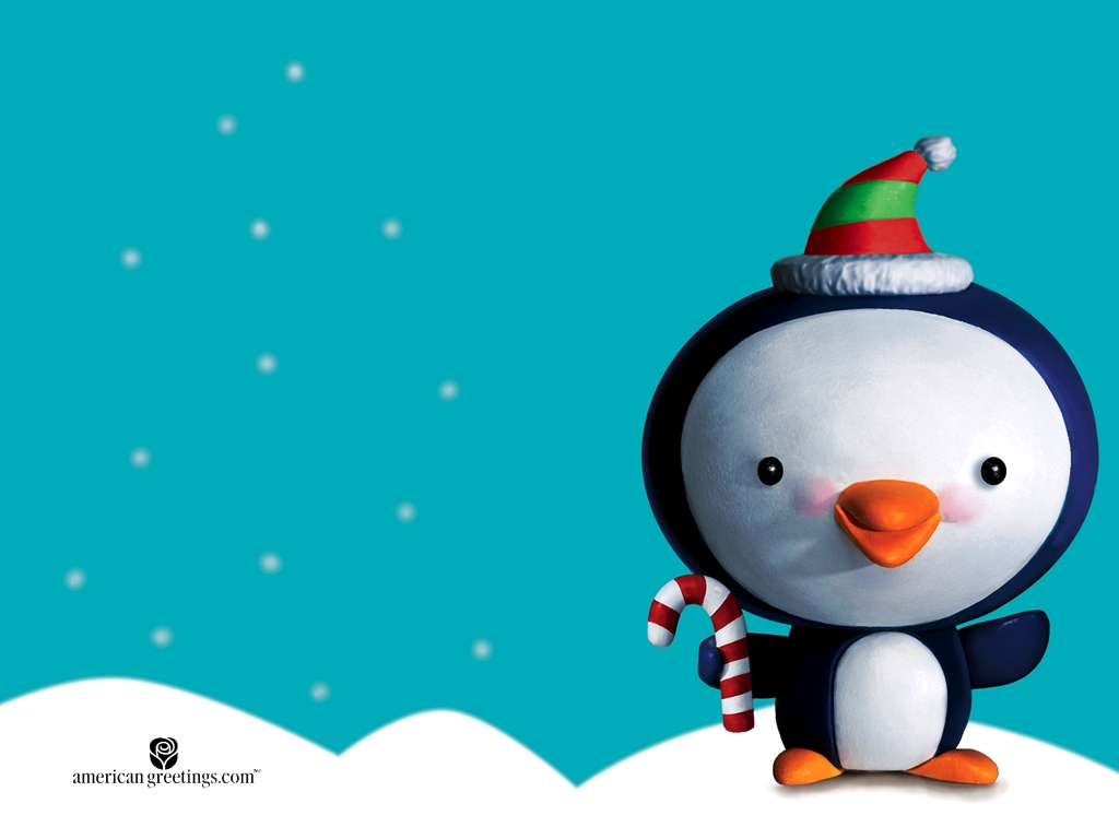3D Christmas Desktop Wallpaper Penguin Christmas