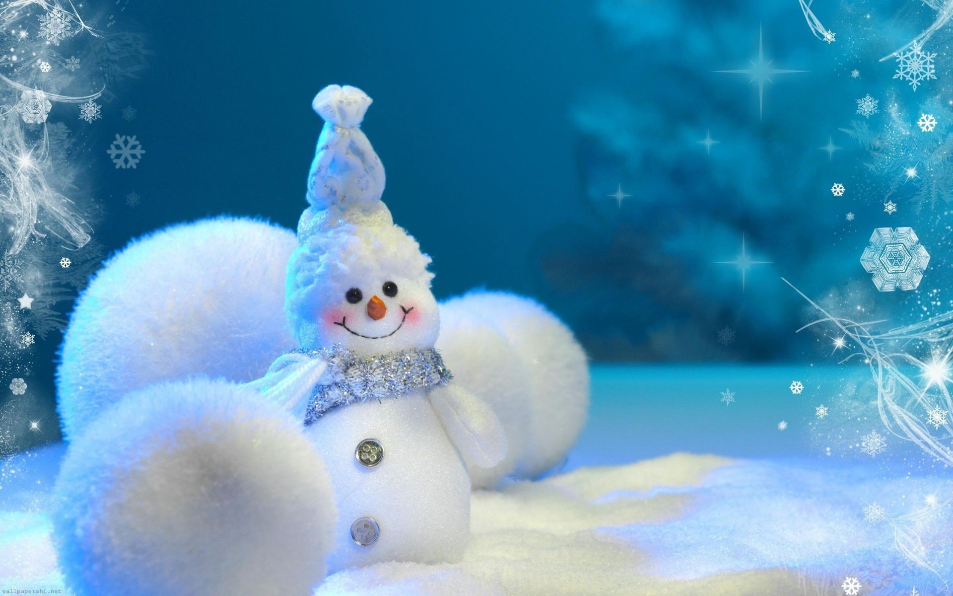Winter Snowman Snowballs Snow Winter Abstract Christmas Desktop