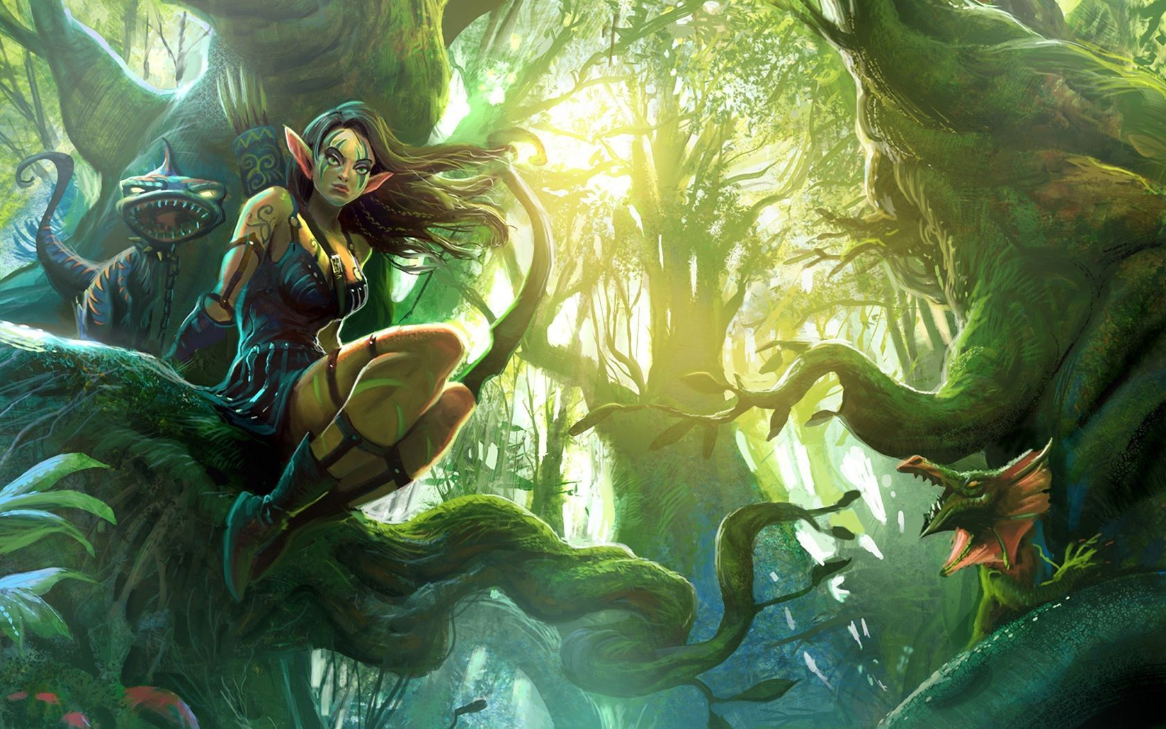 Fantasy elves girl in the forest Wallpaper | 1680x1050 resolution ...